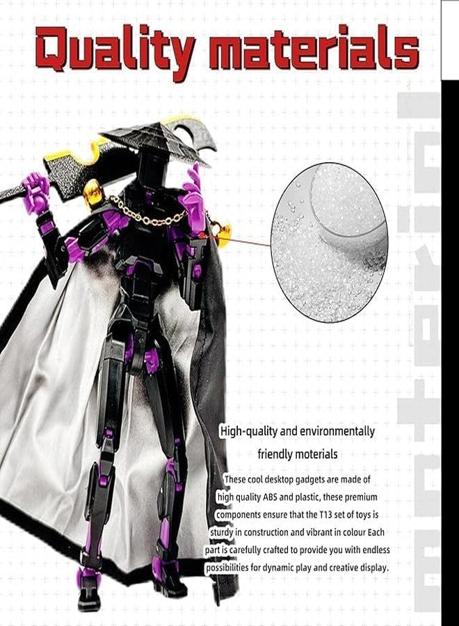 VALUEVIBES Titan Poly-Articulated Action Figure - 13-Joint Poseable 3D-Printed Model (Assembly Required) (Black&Purple) - Image 4